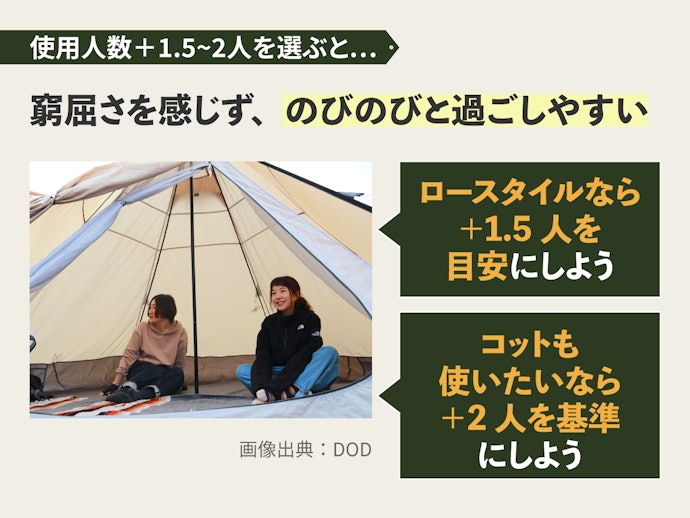 収容人数は使用人数+1.5〜2人を目安に選ぼう