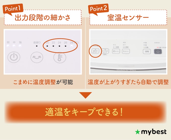 温度と風量を調整でき、適温をキープできるものを選ぼう