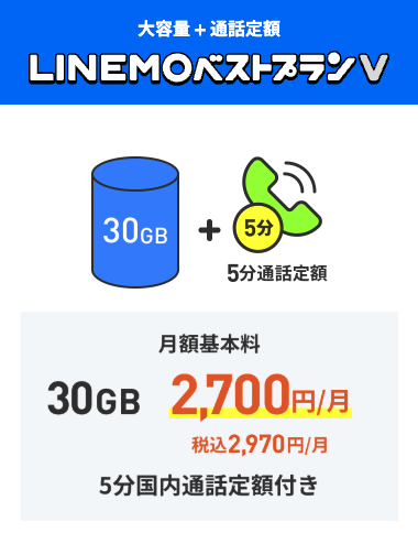 ベストプランVなら高品質なソフトバンク回線を30GB使える!