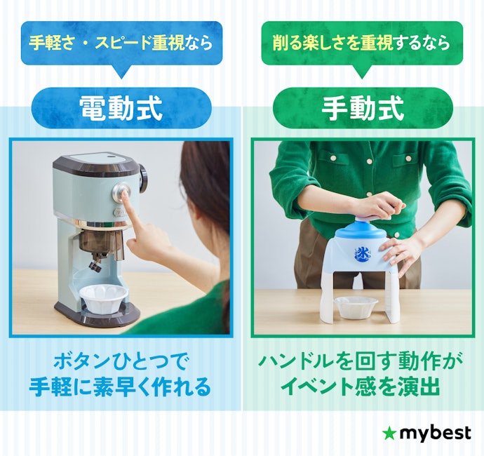 かき氷機のタイプは2つ!電動式か手動式かをチェック