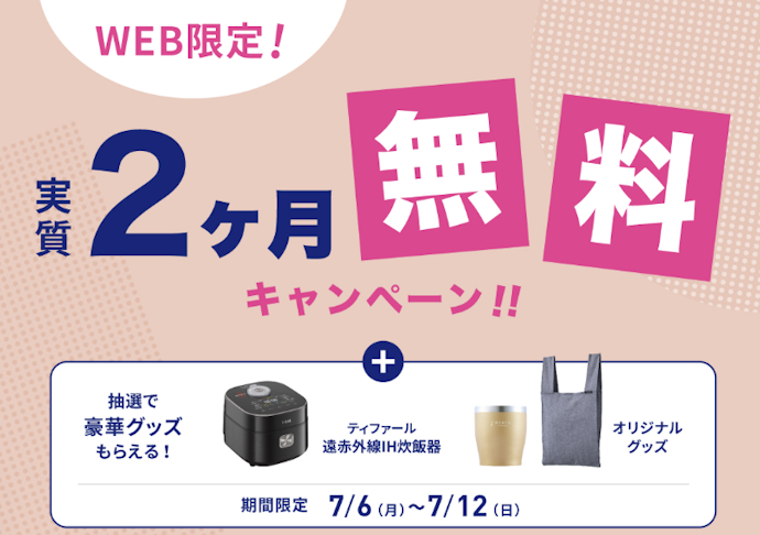 WEB限定!実質2か月無料キャンペーン