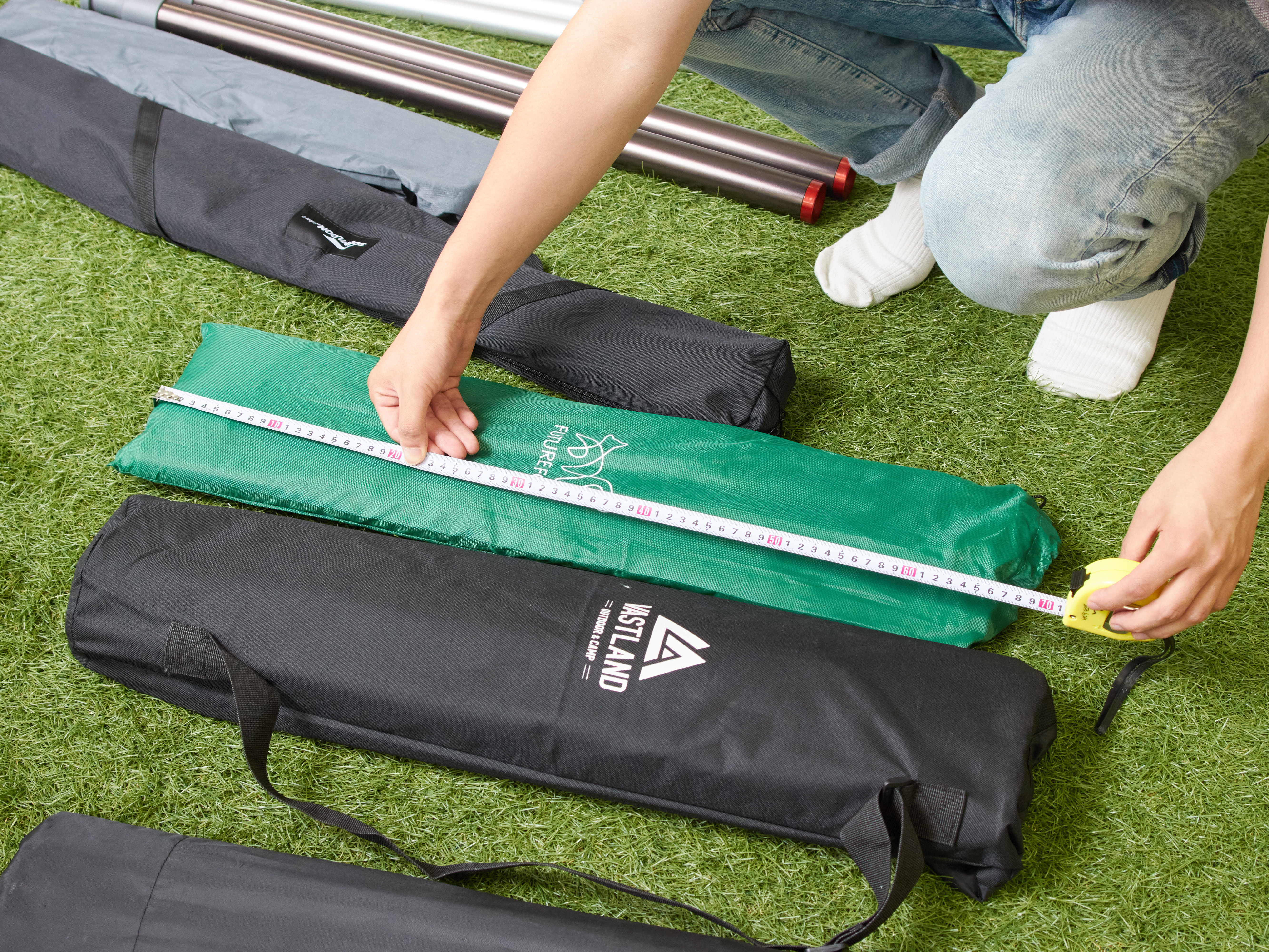 【強い継ぎ足し式】アルミタープポール6本&帆布ケース 33mm×2 28mm×4 強い継ぎ足し式】アルミタープポール6本&帆布ケース 33mm×2 28mm×