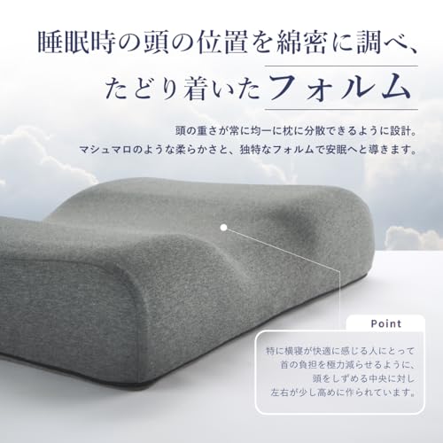 LAOGOT 枕 首が痛くならない ストレートネック 低反発 快眠 グレー