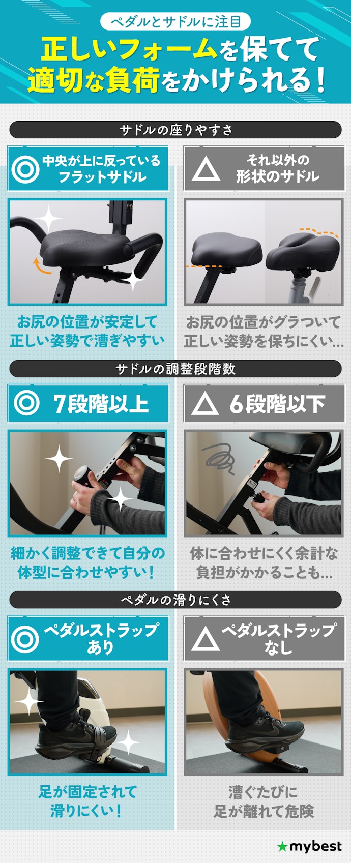 運動効率を上げるために漕ぎやすいものを選ぼう