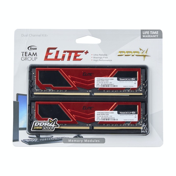 赤色のヒートシンクが特徴的なTEAMのELITE PLUS U-DIMM DDR4もチェック