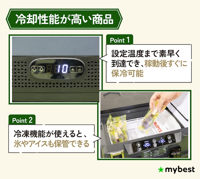 ③ 冷却性能が高いものを選ぼう。コンプレッサー式が主流