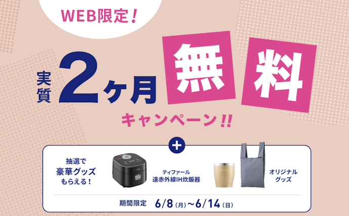 WEB限定!実質2か月無料キャンペーン