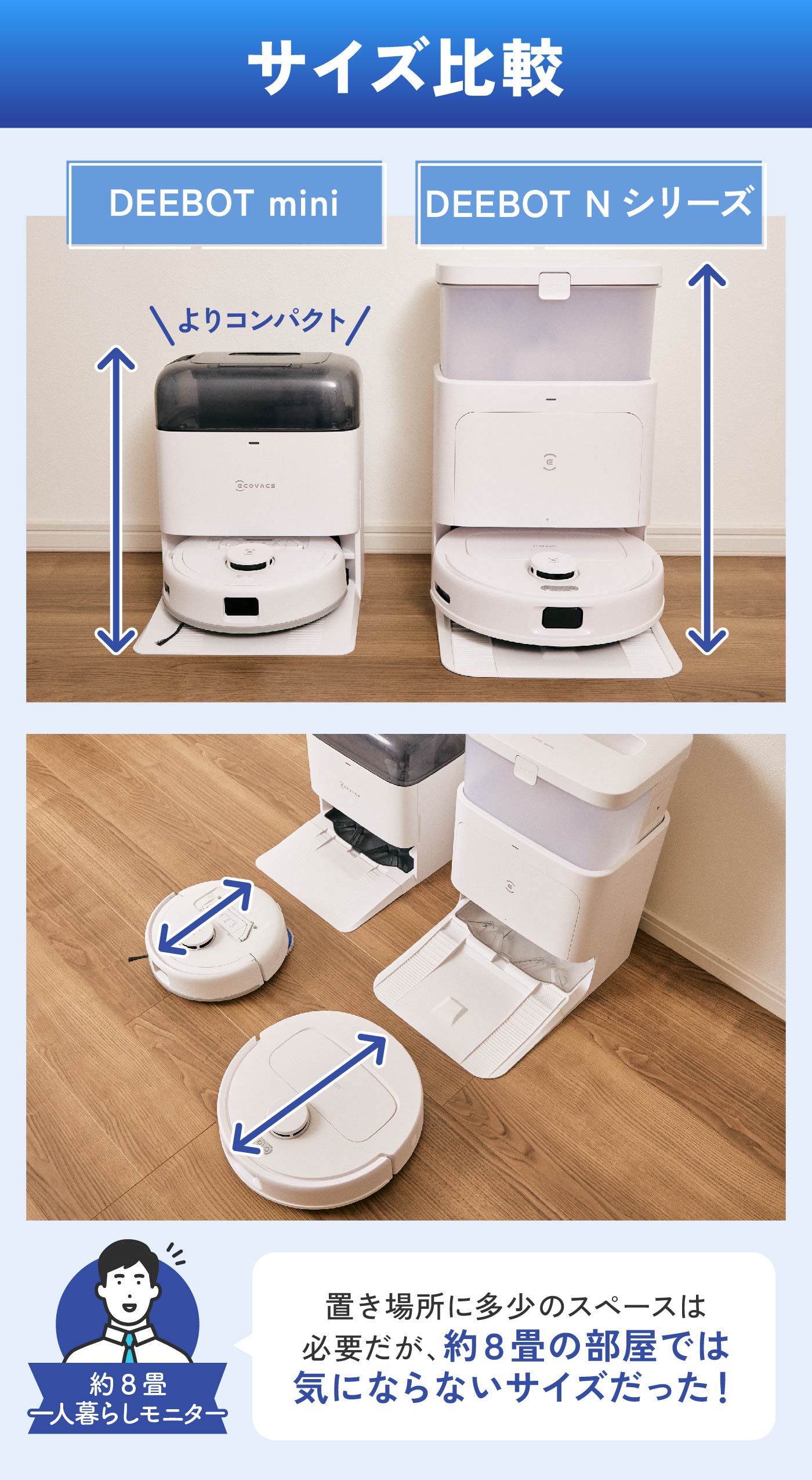 エコバックスの小型ロボット掃除機 DEEBOT miniをレビュー！家中を