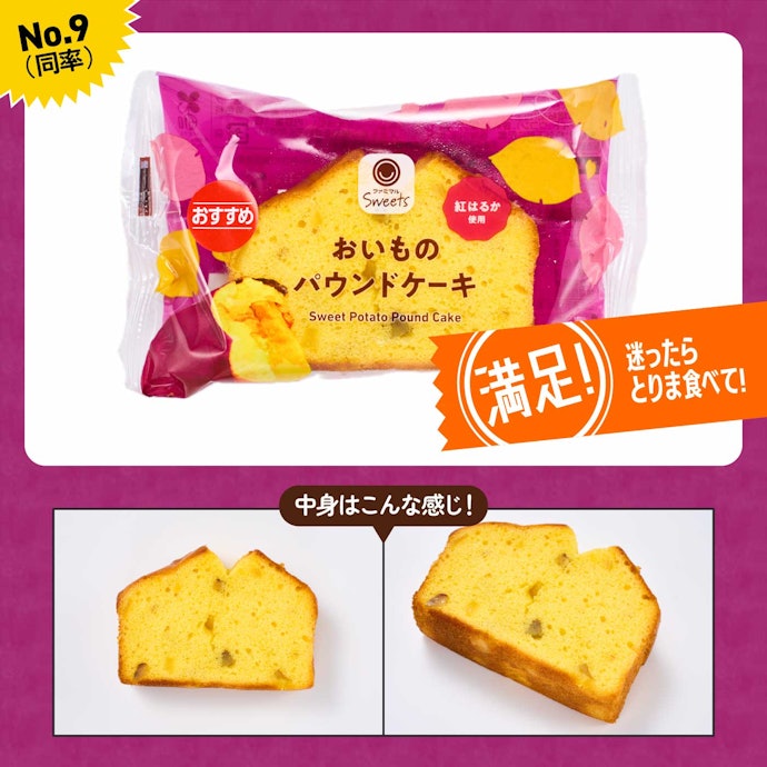 【9位同率】ファミリーマート「おいものパウンドケーキ」(180円)