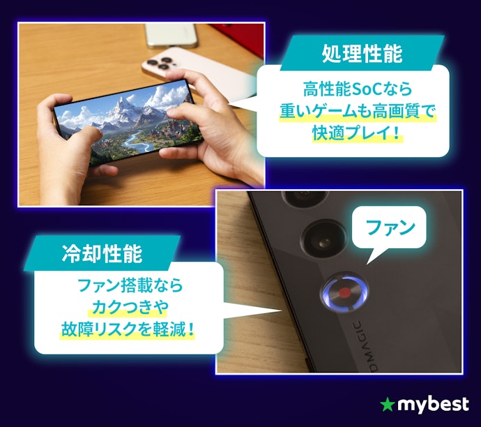 ①まずは処理性能をチェック。重いゲームも快適にプレイできるものを選ぼう