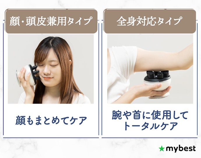 使用したい部位に合わせて選ぼう