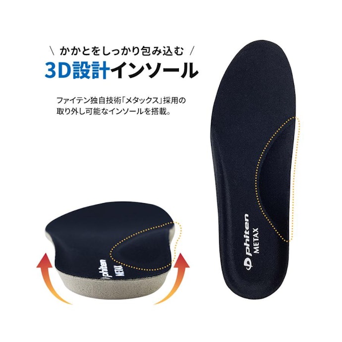 インソールは、アーチをしっかり支えて足がブレにくいものベター