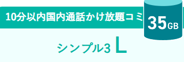 シンプル3 Lは35GB使えて月額5,478円