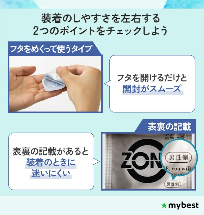 コンドームを使い慣れていないなら、装着しやすいものを