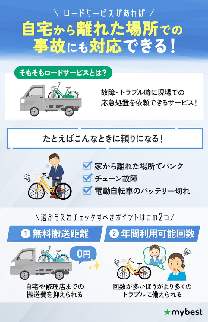 自転車で遠出するなら、ロードサービスのある保険を検討しよう