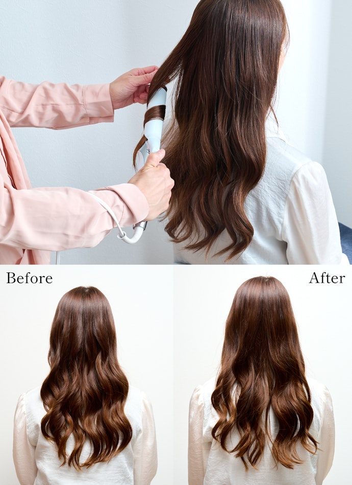 ヘアスプレーをしたかのようなキープ力!アイロンだけで美しい立体感が続いた