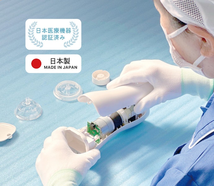 電池でも使える電動ハンディタイプ。直接吸引・チューブ吸引どちらも可能