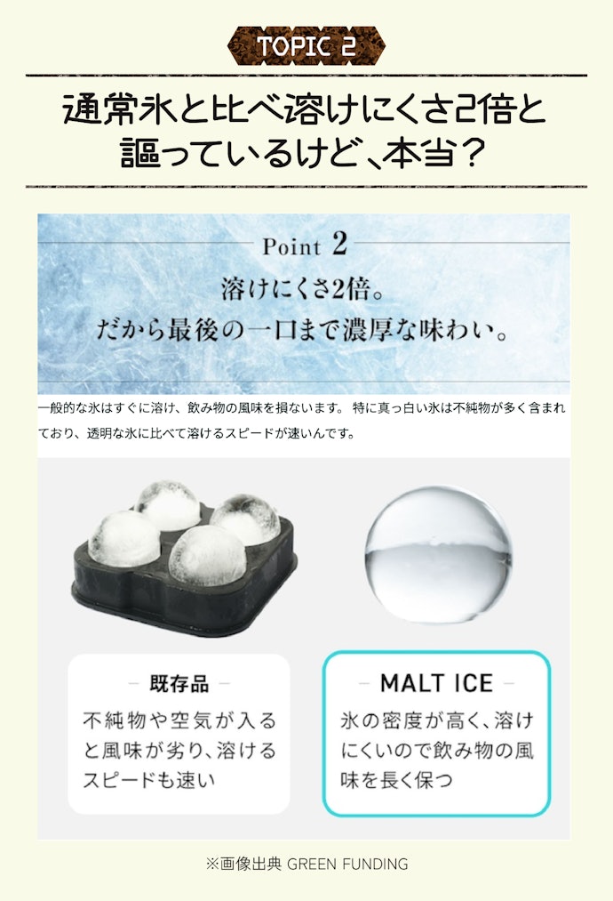 次に気になる"溶けにくさ"。一般的な氷と比べて溶けにくいって言ってるけど実際はどうなの?