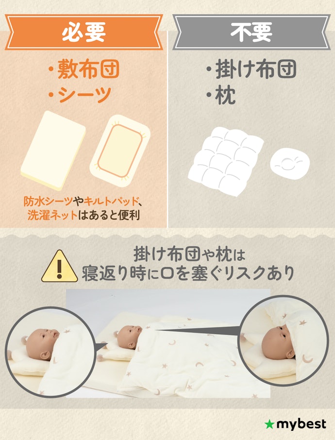 セット内容をチェック!最低限敷き布団とシーツがあればOK