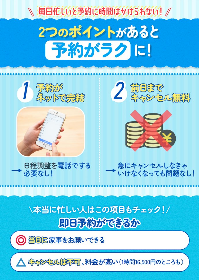 予約の手間を減らすには、日程調整しやすいところがおすすめ