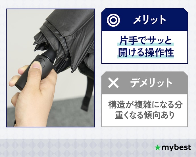 ワンタッチなら片手でスムーズに開閉できる