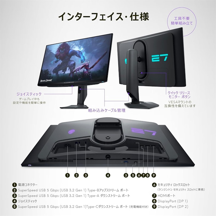 モニター周りをすっきりさせたいなら、VESA・Type-C対応がおすすめ