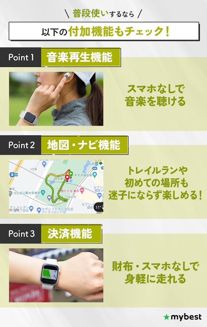 普段使いしたければ付加機能をチェック