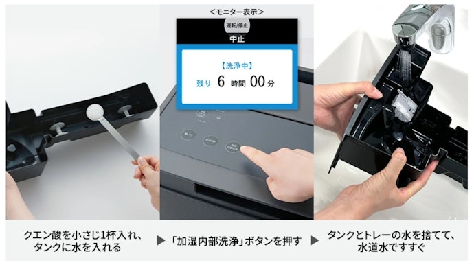 お手入れのしやすさを重視するなら、加湿内部洗浄できるものをチェック