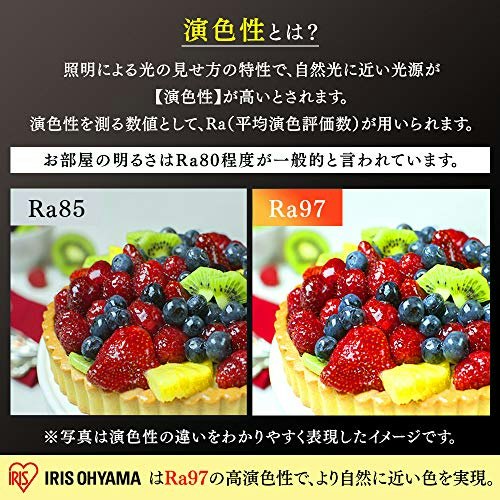自然光に近い色を見たいなら、演色性(Ra)が100に近いものを選んで
