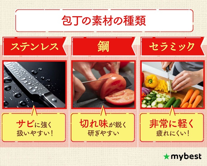 刃の素材は重視するポイントにあったものを選ぼう