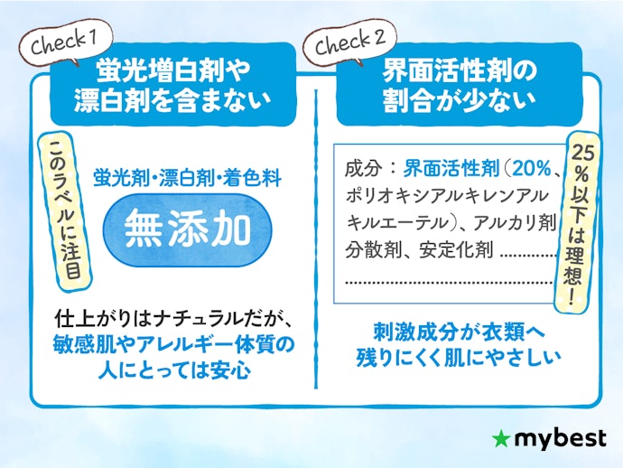敏感肌・赤ちゃんの肌に配慮するなら、低刺激・無添加タイプの洗濯洗剤がベター