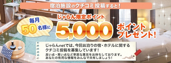 クチコミ投稿でポイントがもらえるキャンペーンもある