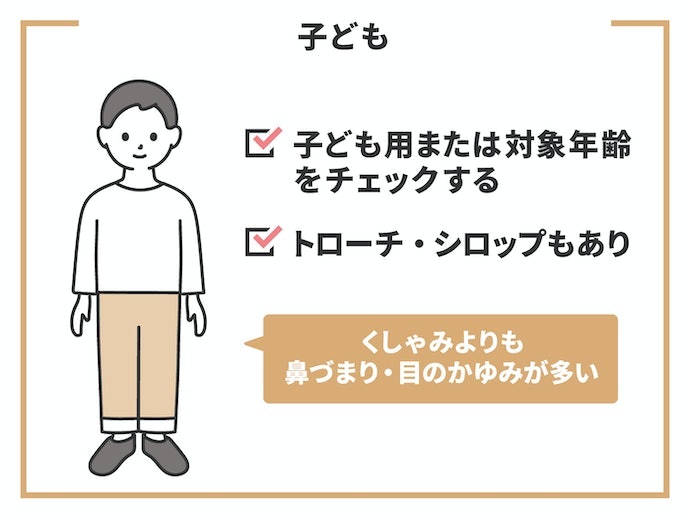 子どもが服用する場合は、対象年齢も確認しよう