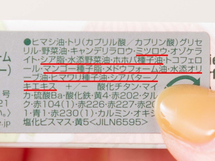 唇の乾燥が気になるなら、保湿成分に注目して選ぼう