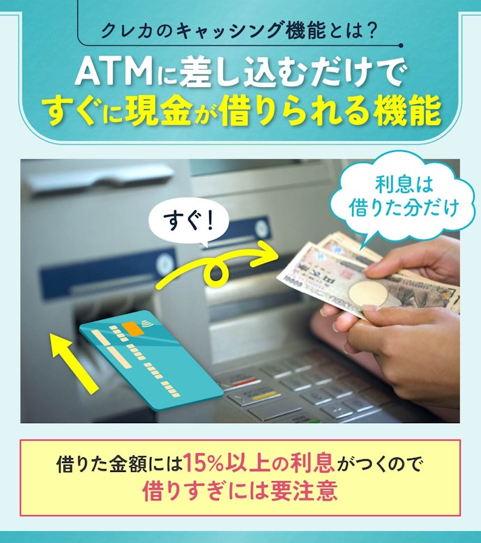 キャッシング機能の扱いに注意!どうしても必要ならカードローンを検討して
