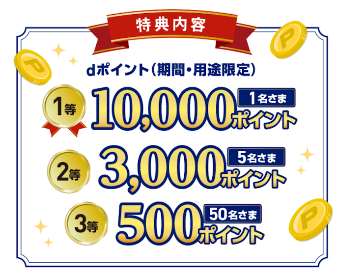 クレイトンベイホテルでd払いを利用すると抽選で最大10,000ポイントが当たる