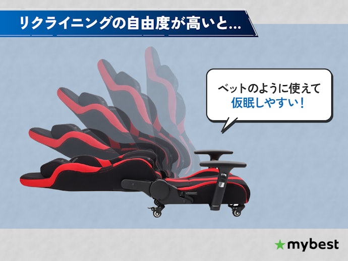 リクライニングの自由度が高いものを選ぼう。仮眠するなら180度がおすすめ