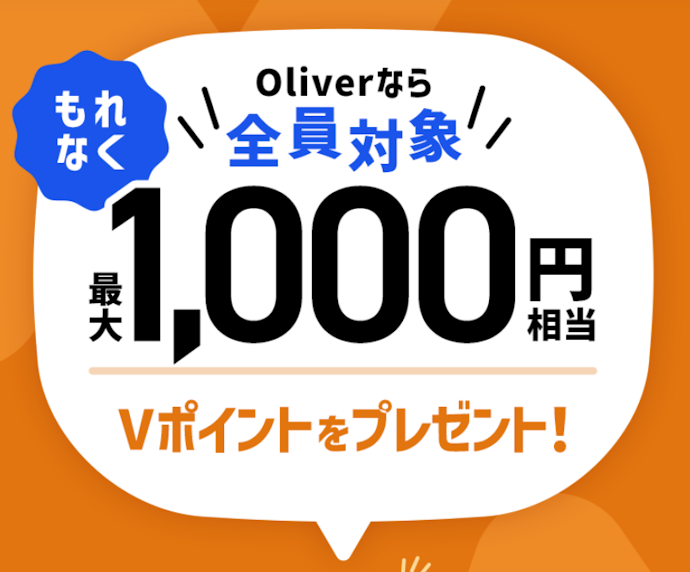 条件を達成すると最大1,000円相当のVポイントがもらえる
