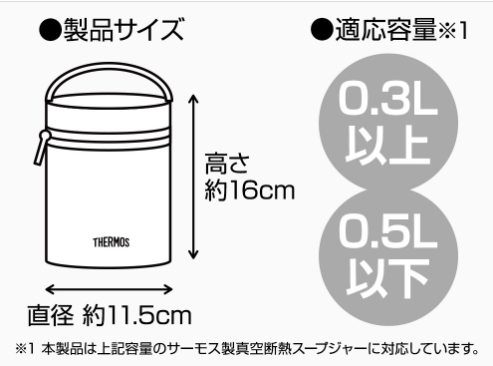 スープジャーの容量に合わせて、サイズを決めよう