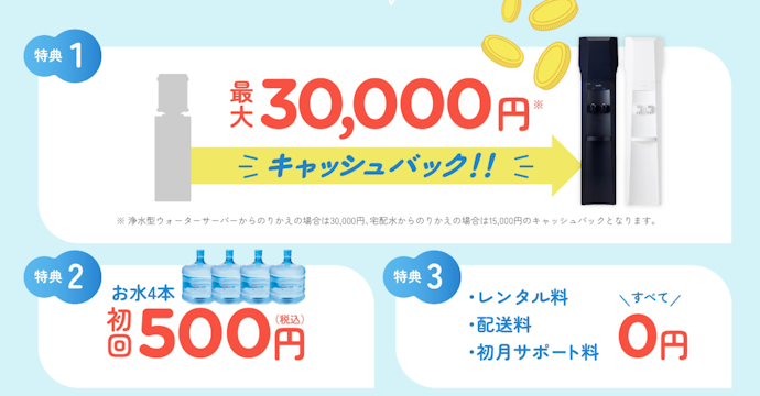 クリクラ:最大30,000円分キャッシュバック