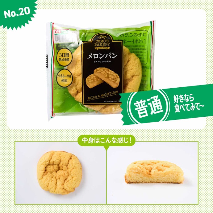 【20位】コモ「メロンパン」(参考価格:170円)