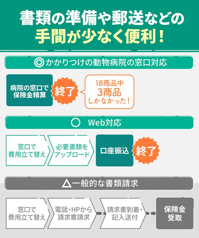 付帯サービスにも注目!窓口精算・Webで請求対応できるものがベター