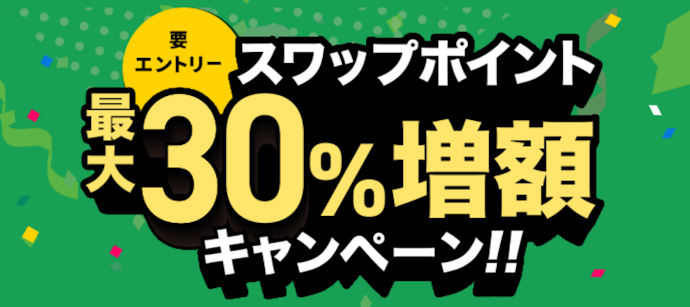 三菱UFJ eスマート証券 FXで新規ポジションを建てるとスワップポイントが最大30%増額される