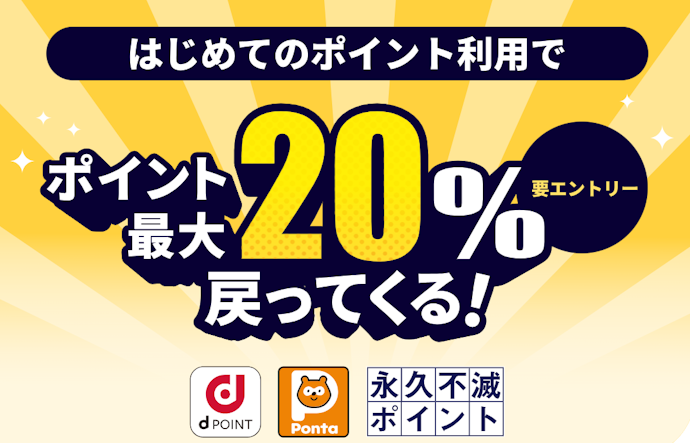 ポイント投資で最大20%のポイントが戻ってくる
