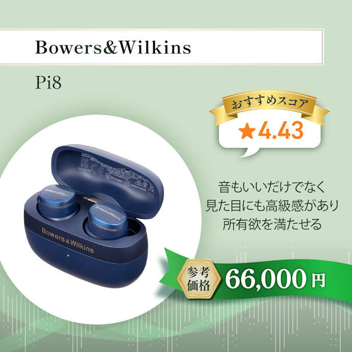 【04/完全ワイヤレスイヤホン】Bowers&Willins Pi8