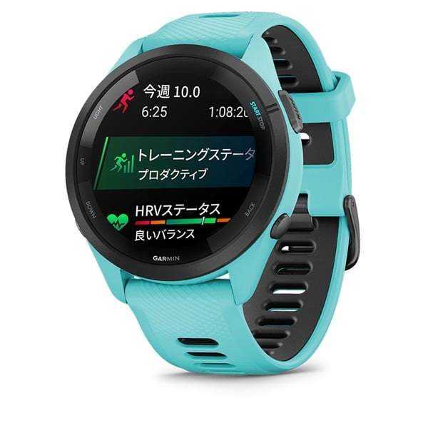GPSを使ったランニングでは約20時間の連続使用が可能。カラーは全3種類