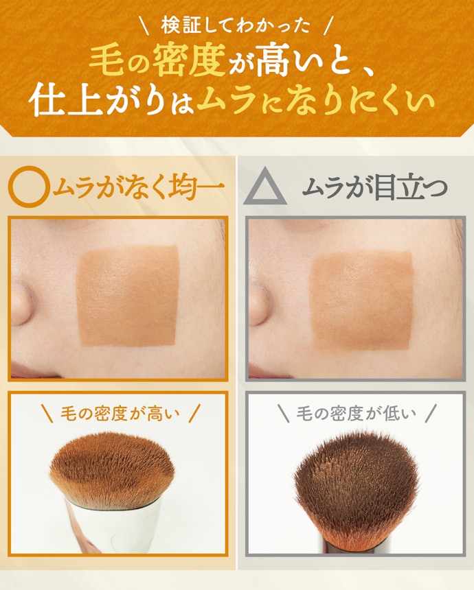 ブラシ初心者は毛の密度が高いブラシがおすすめ!