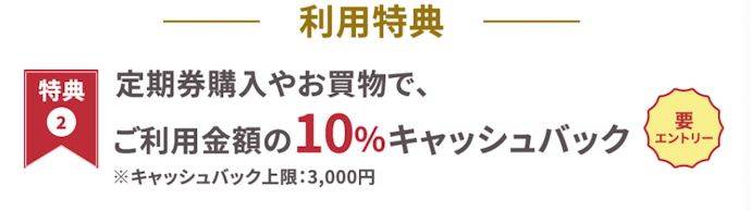 利用金額の10%キャッシュバック