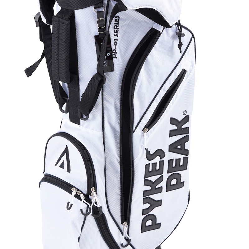 新品未使用　PYKES PEAK スタンド式キャディバッグ ホワイト PYKES PEAK (パイクスピーク) キャディバッグ 軽量 ゴルフバッグ