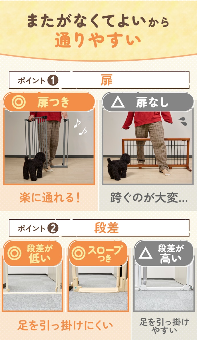 生活導線に設置するなら扉つきで段差が低く通りやすいものを選ぼう